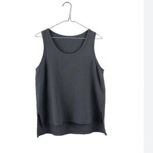 It is Well NEW 100% Cotton Gauzy Scoop Neck Tank Top Hi-Lo Hem Size Small